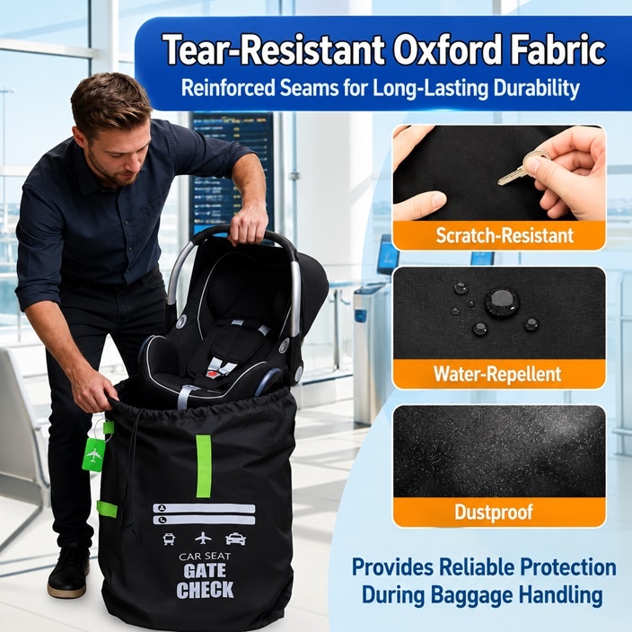 Kuljetuslaukku turvaistuimelle ja turvakaukaloille Yeria Gate Check Car Seat Bag