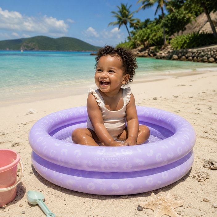 Puhallettava lastenallas Swim Essentials Mini Pool Lilac Leopard