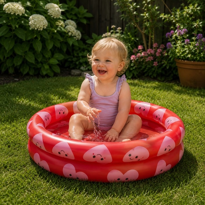 Puhallettava lastenallas Swim Essentials Mini Pool Red Hearts