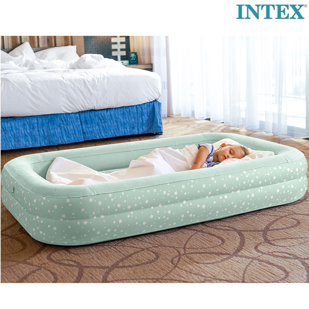 Matkasänky Intex Travel Bed Set Green Stars