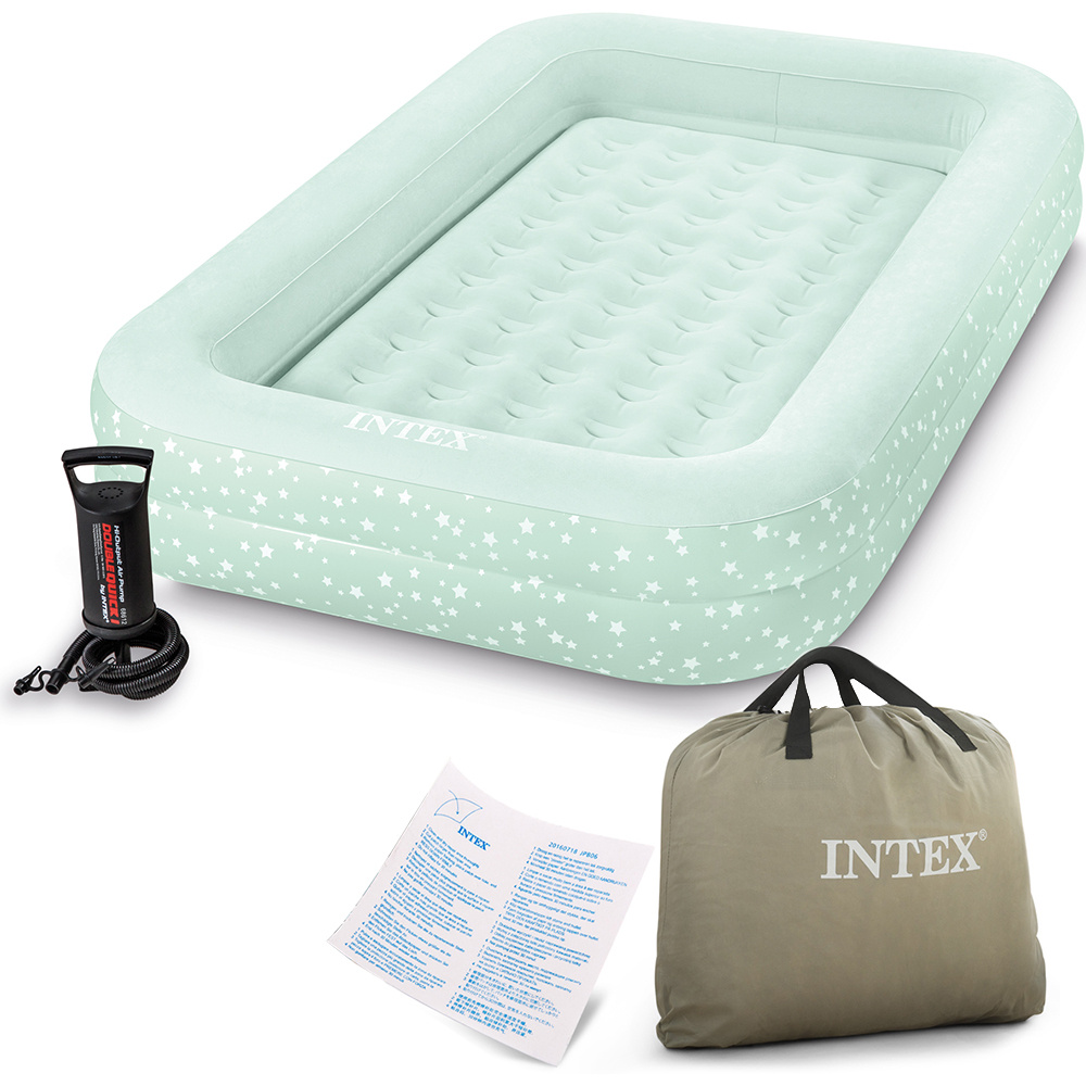 Matkasänky Intex Travel Bed Set Green Stars